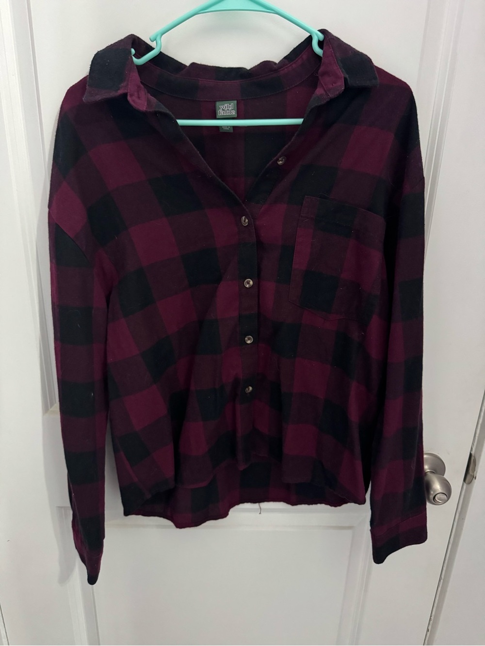 wild fable Green Logo Tag on Plaid Garment